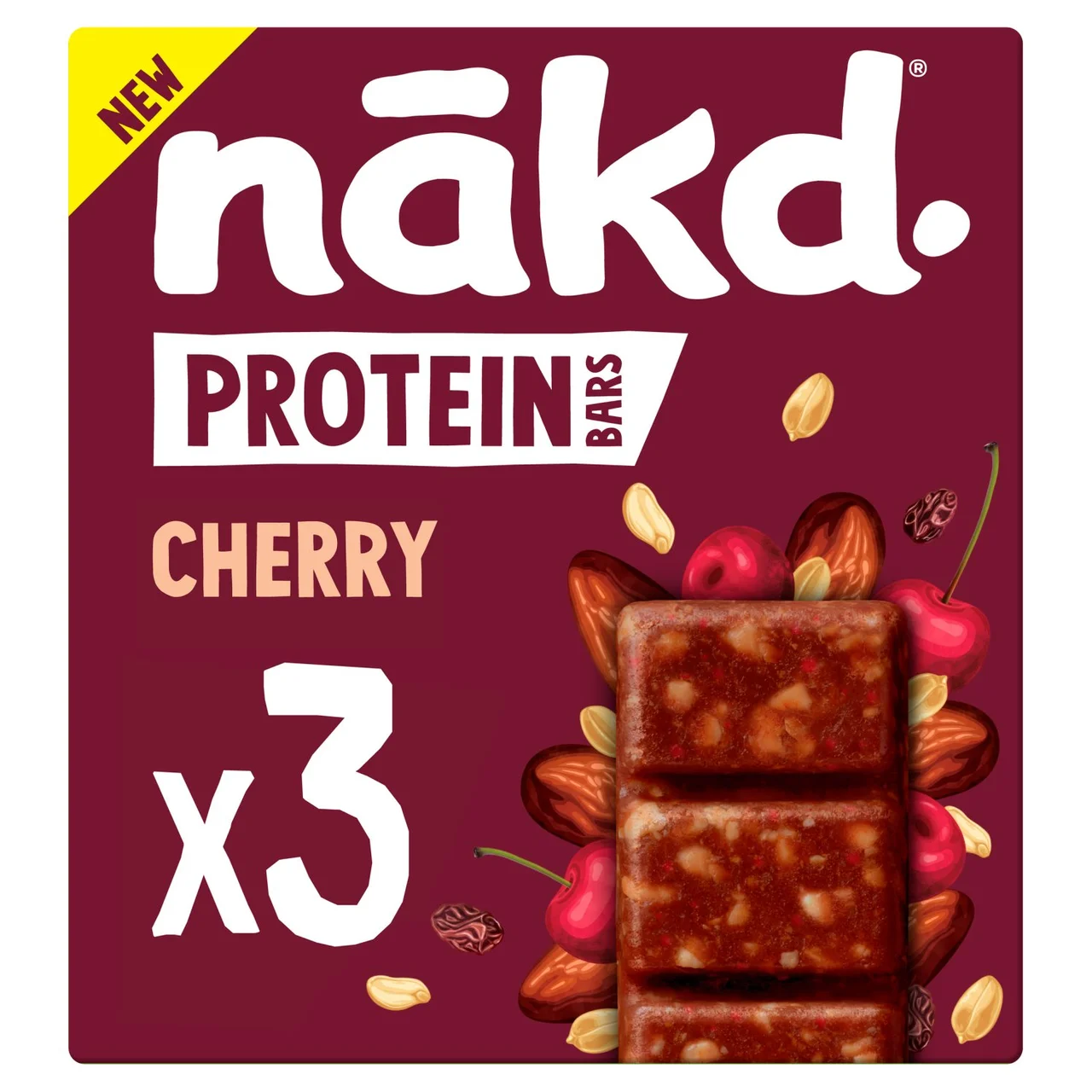 nakd. Protein Cherry Bars 3x45g