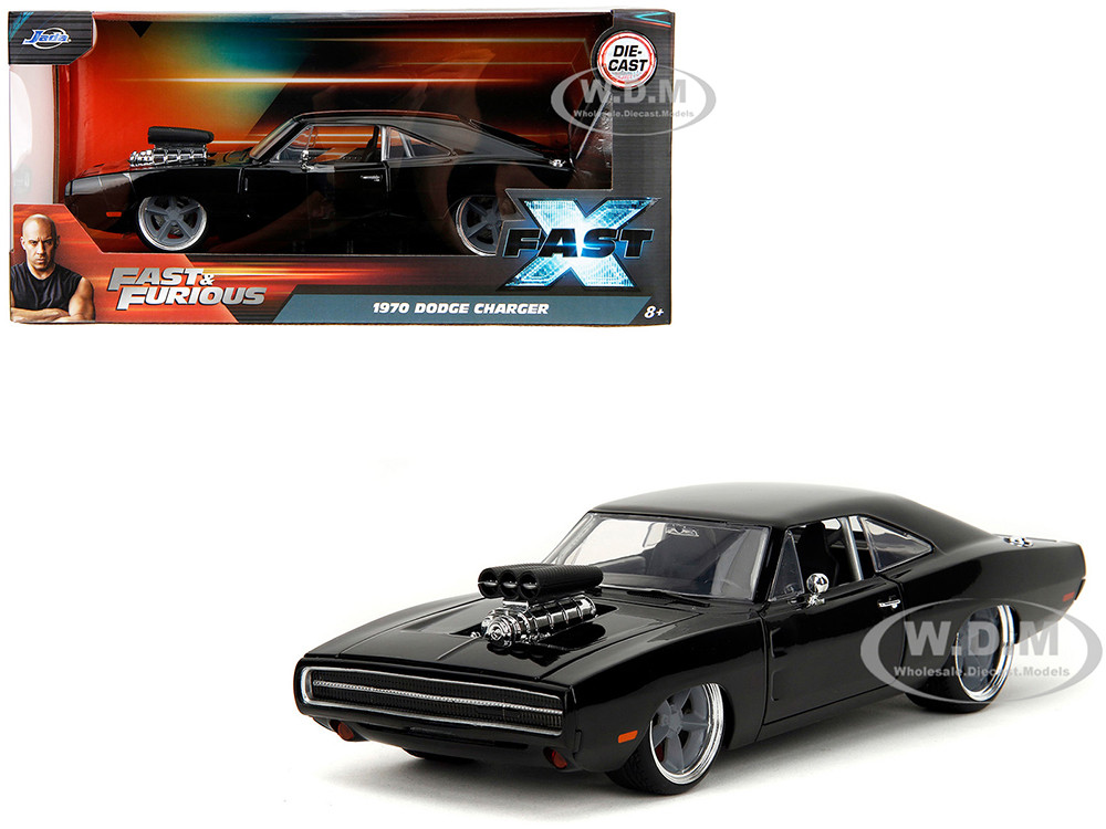 1970 Dodge Charger R/T Black "Fast X" (2023) Movie "Fast & Furious" Series 1/24 Diecast Model Car By Jada